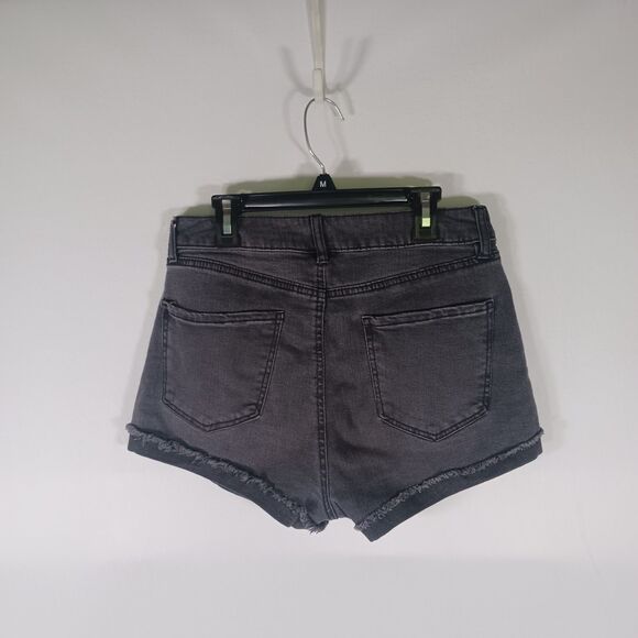 Soft Cotton Blend Distressed Denim Mid Rise Shorts - Picture 5 of 14
